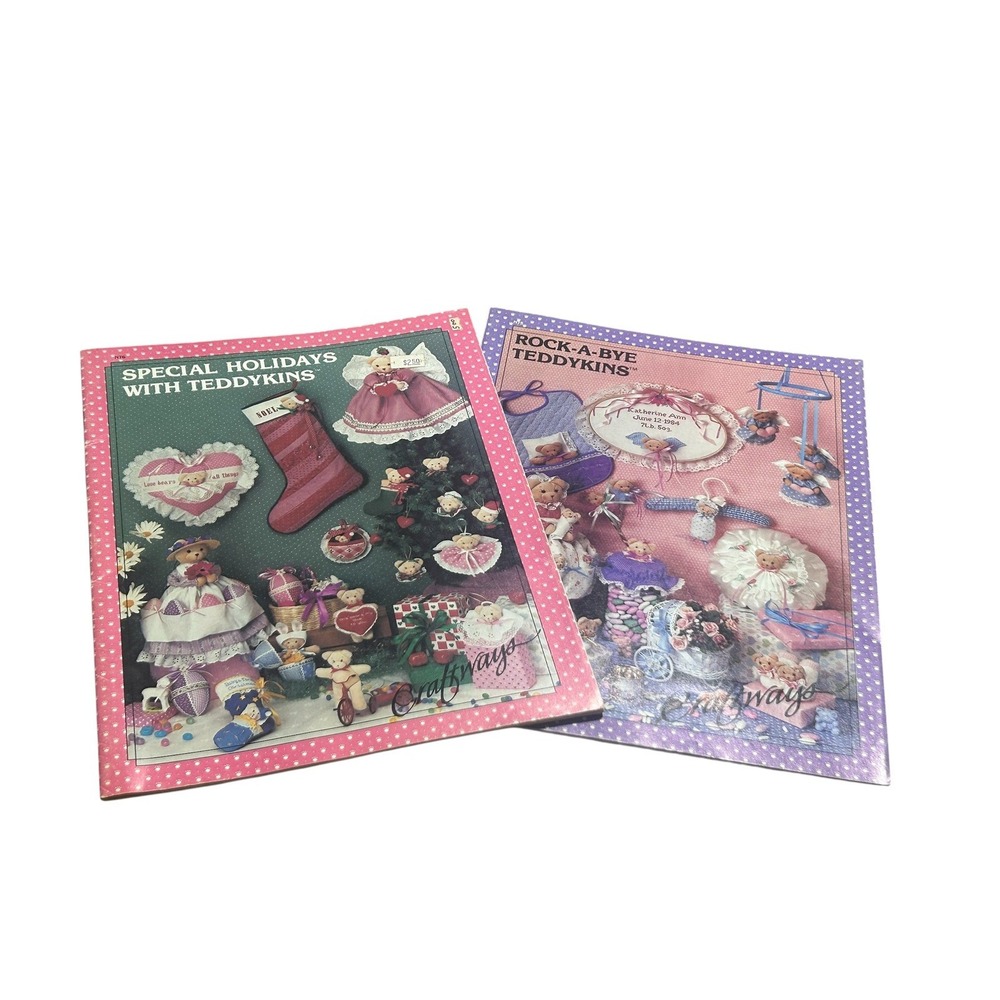 Rock-A-Bye Teddykins & Special Holidays w/ Teddykins Bear Pattern Booklets 1984
